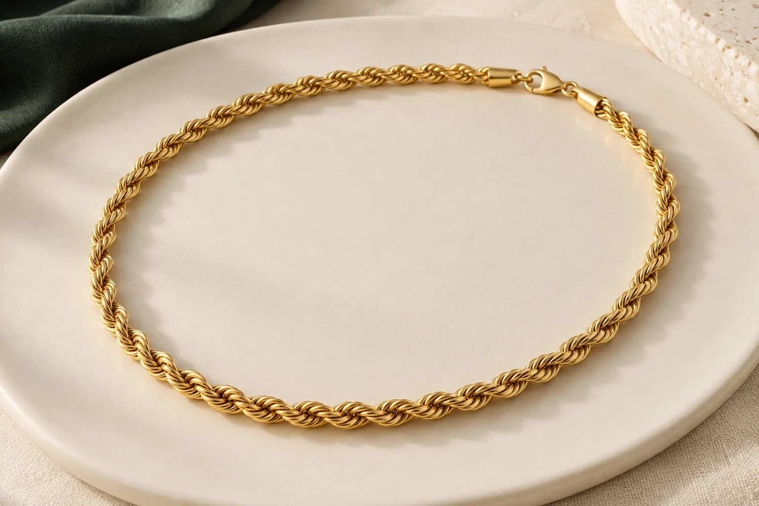 Gold-tone rope necklace