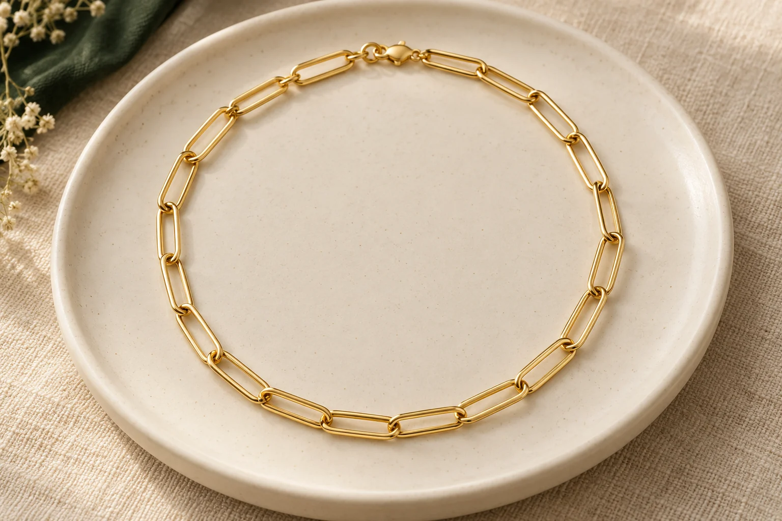 Gold-tone paperclip necklace